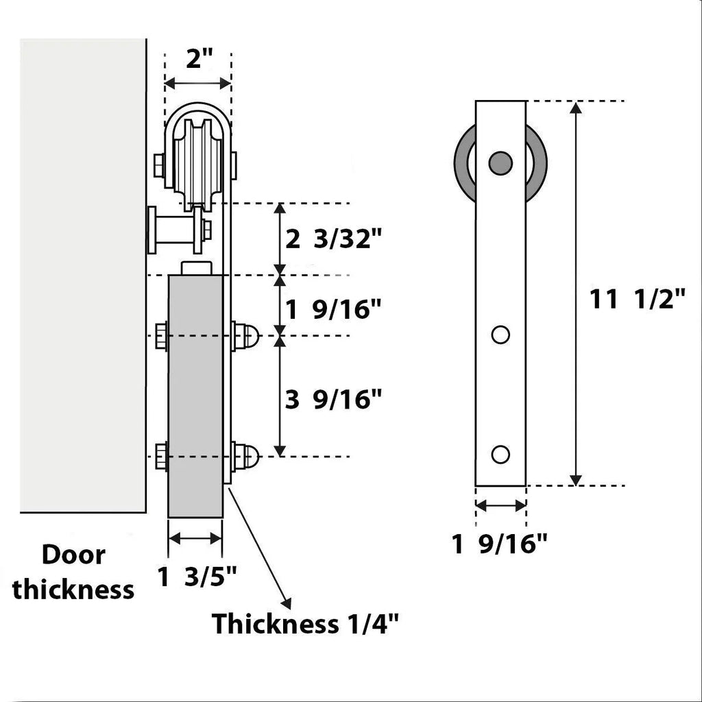 Double Barn Door 48 x 80 inches with Black Glass L61779