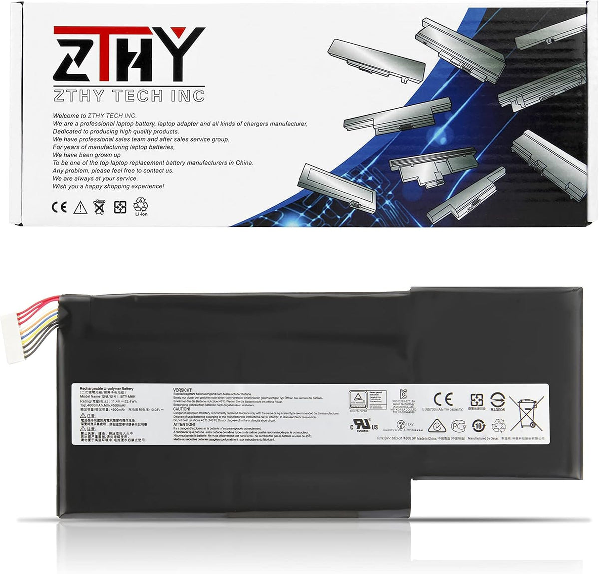 Laptop Battery 11.4V 52.4Wh 4500mAh 3Cell Pack of 2 V89477