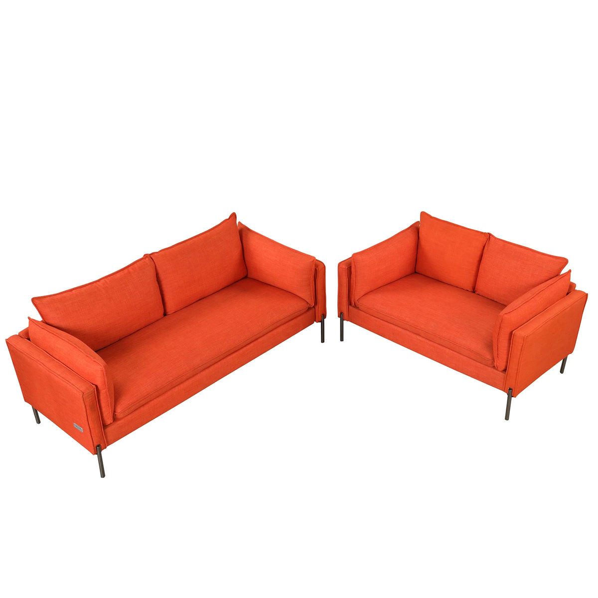 2 Piece Linen Fabric Loveseat and 3 Seat Couch Set K188