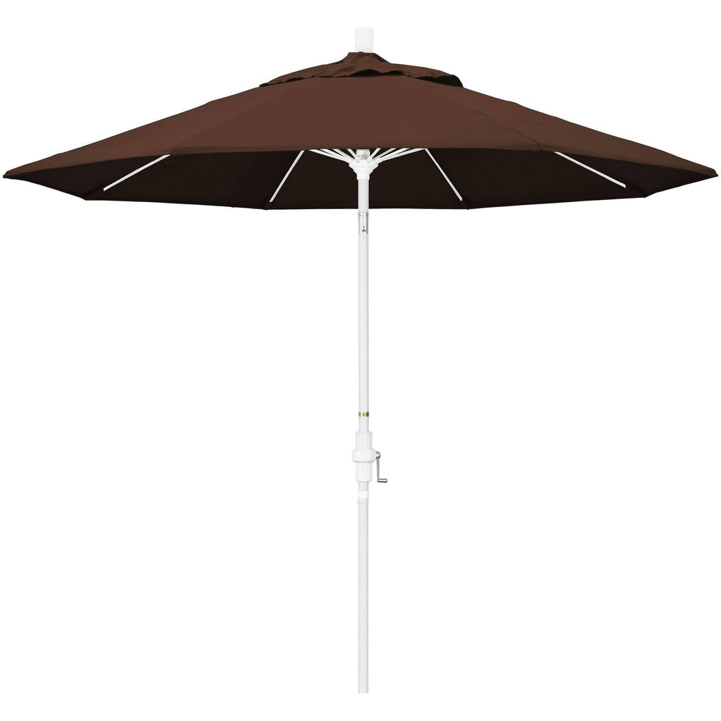 9 Feet Fiberglass Market Umbrella Collar Tilt M White/Bay Brown O801