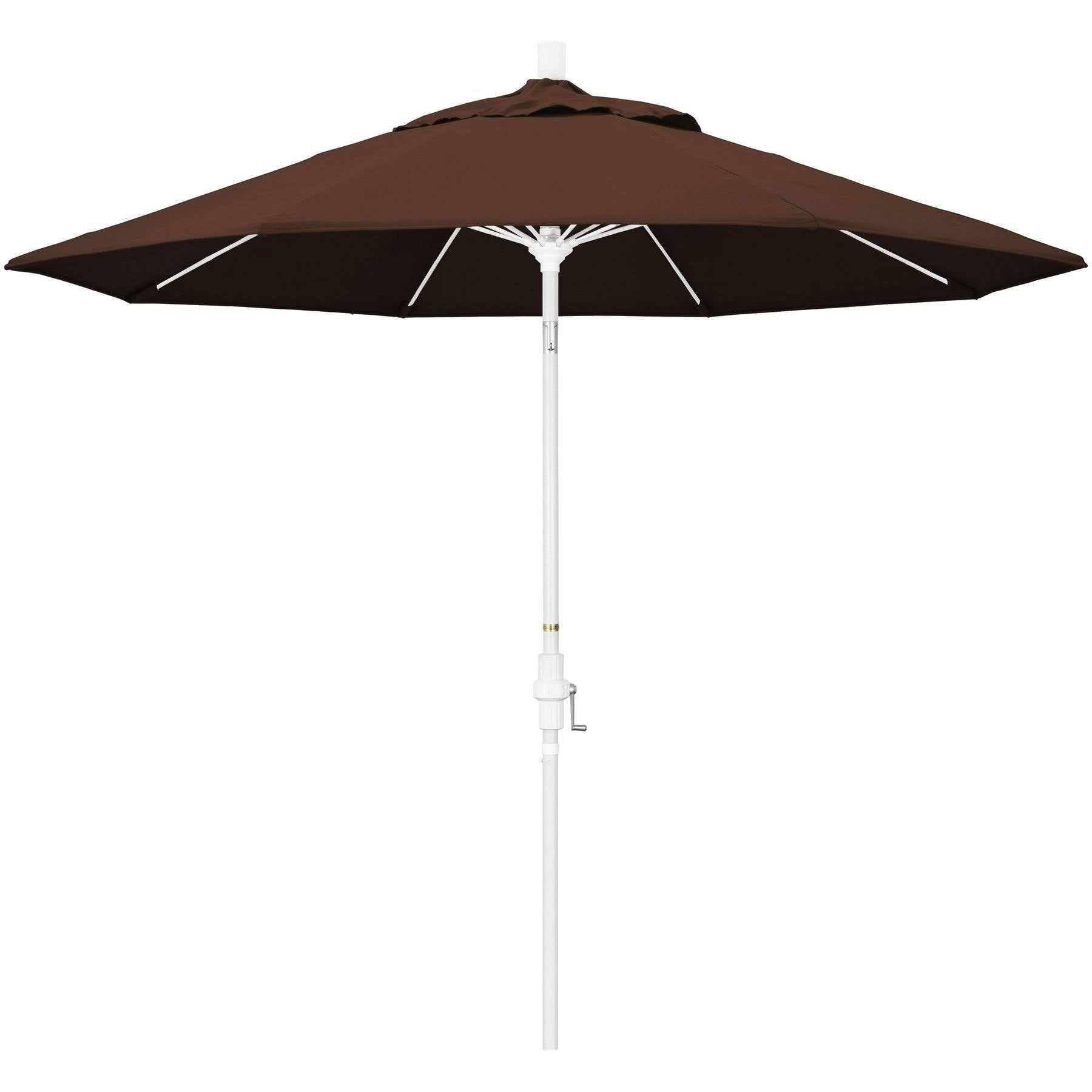 9 Feet Fiberglass Market Umbrella Collar Tilt M White/Bay Brown O801