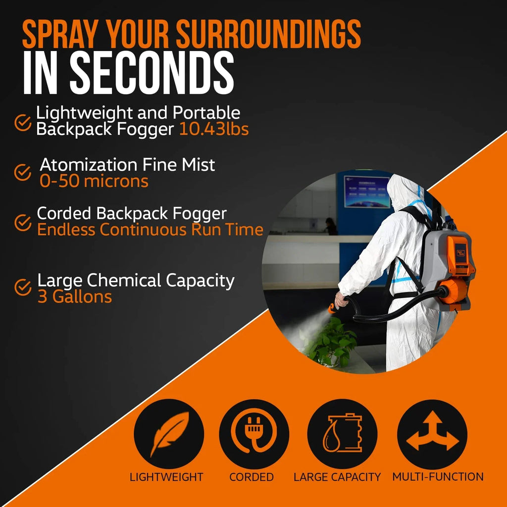 Electric Backpack ULV Fogger, 120V Corded, 2.6Gal X121