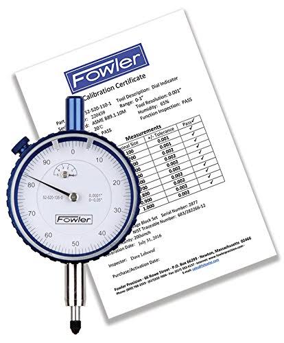 25mm Whiteface Dial Indicator with Certificate of Calibration R197