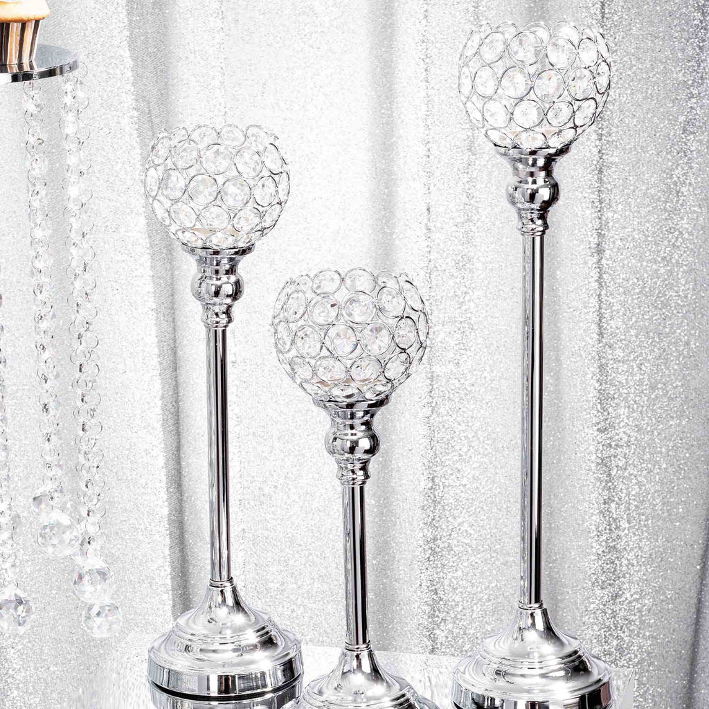 Crystal Ball Candle Holder Set Gold B701644