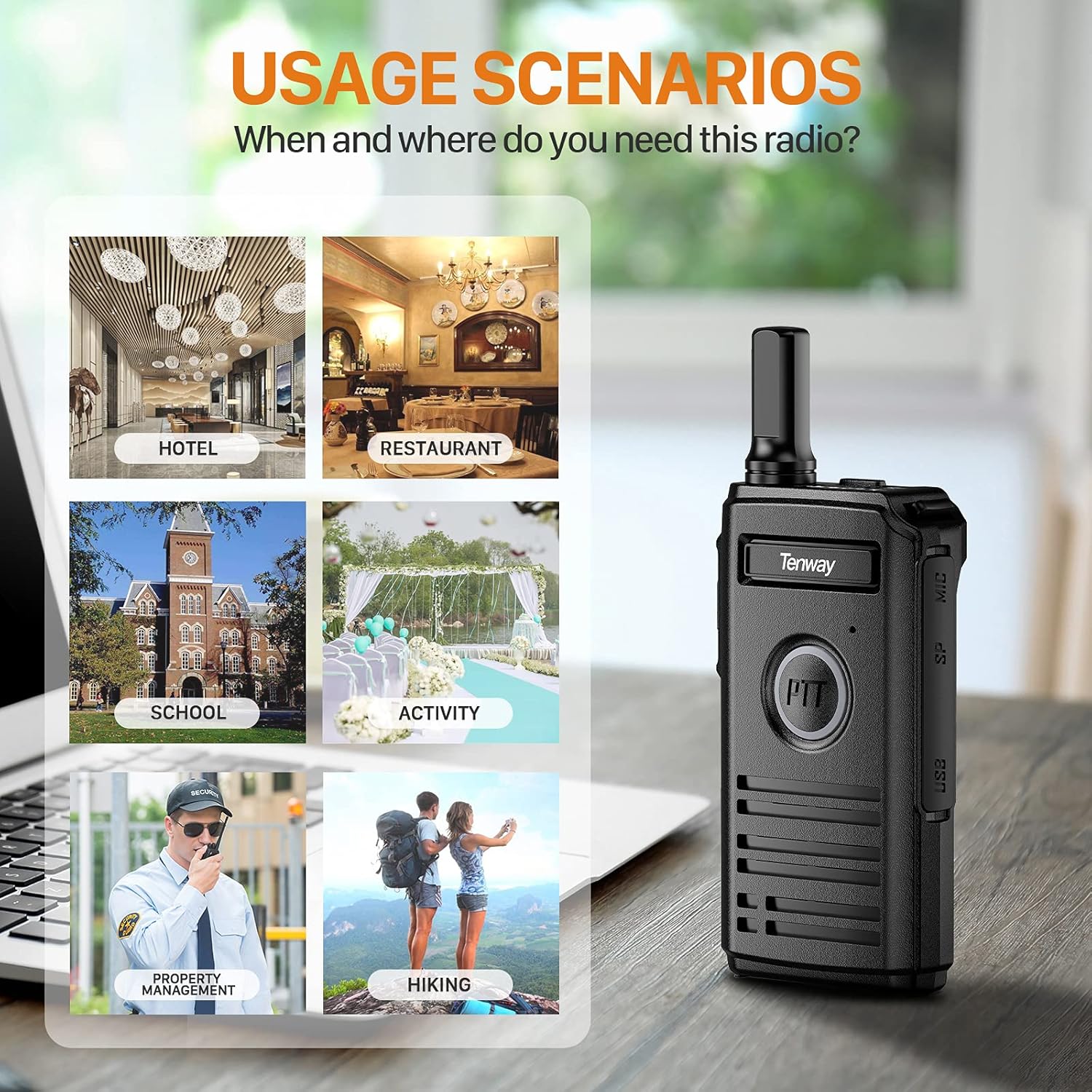 4 Pack Rechargeable Two Way Radio with Earpiece Z2467