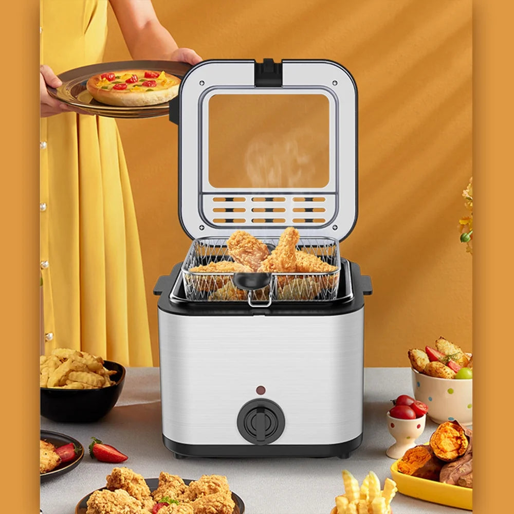 Stainless Steel Deep Fryer with Basket, 2.5 Liter, 1000 Watts, Non Stick Z62093