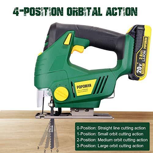 Cordless Jigsaw with LED Light, 2,000mAh Battery H3190