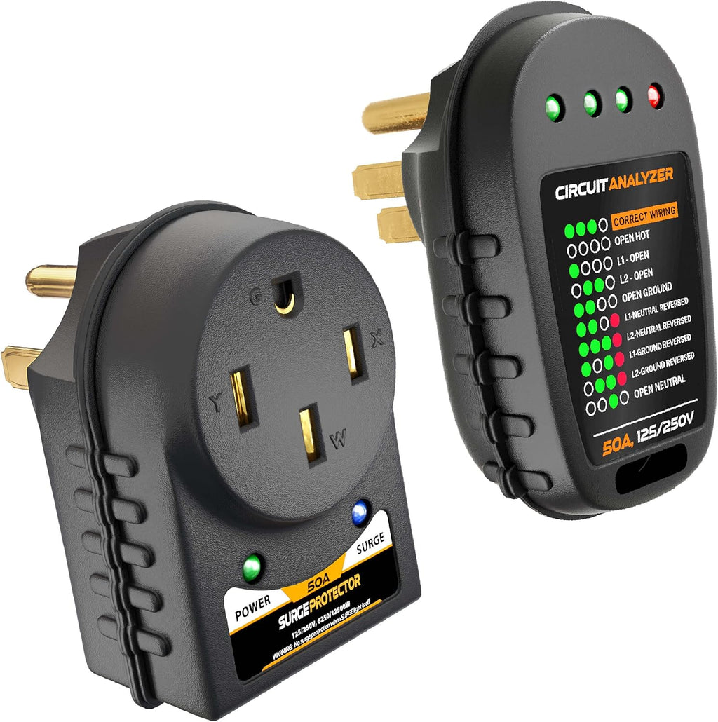 50 Amp RV Surge Protector Kit with Circuit Analyzer Tester Module D102