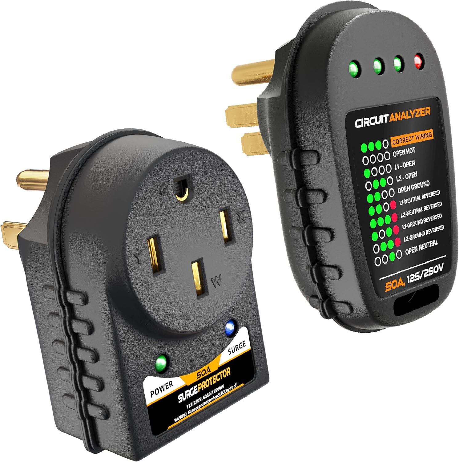 50 Amp RV Surge Protector Kit with Circuit Analyzer Tester Module D102