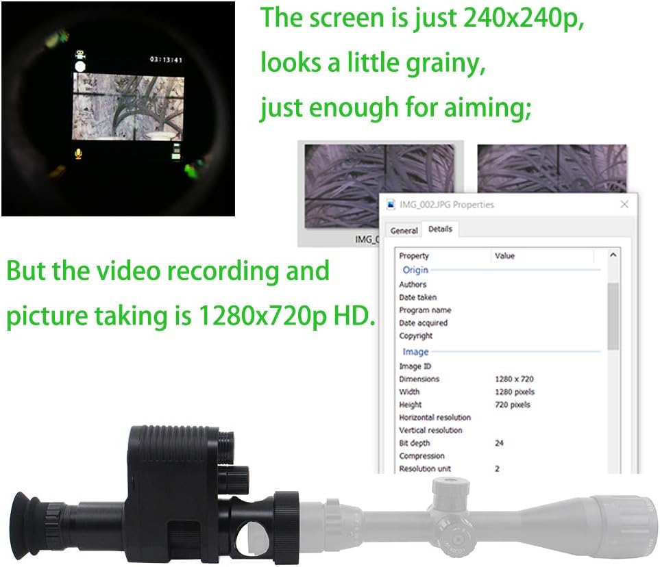 720p HD Night Vision Scope Camcorder Monocular with Built-in 850nm Infrared Flashlight S50392
