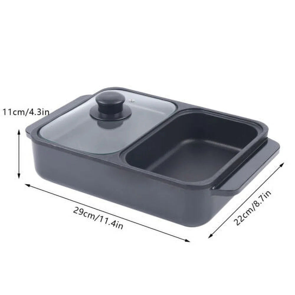 1200W Portable 2 in 1 Hot Pot Barbecue Grill Non-Stick Pan Z494