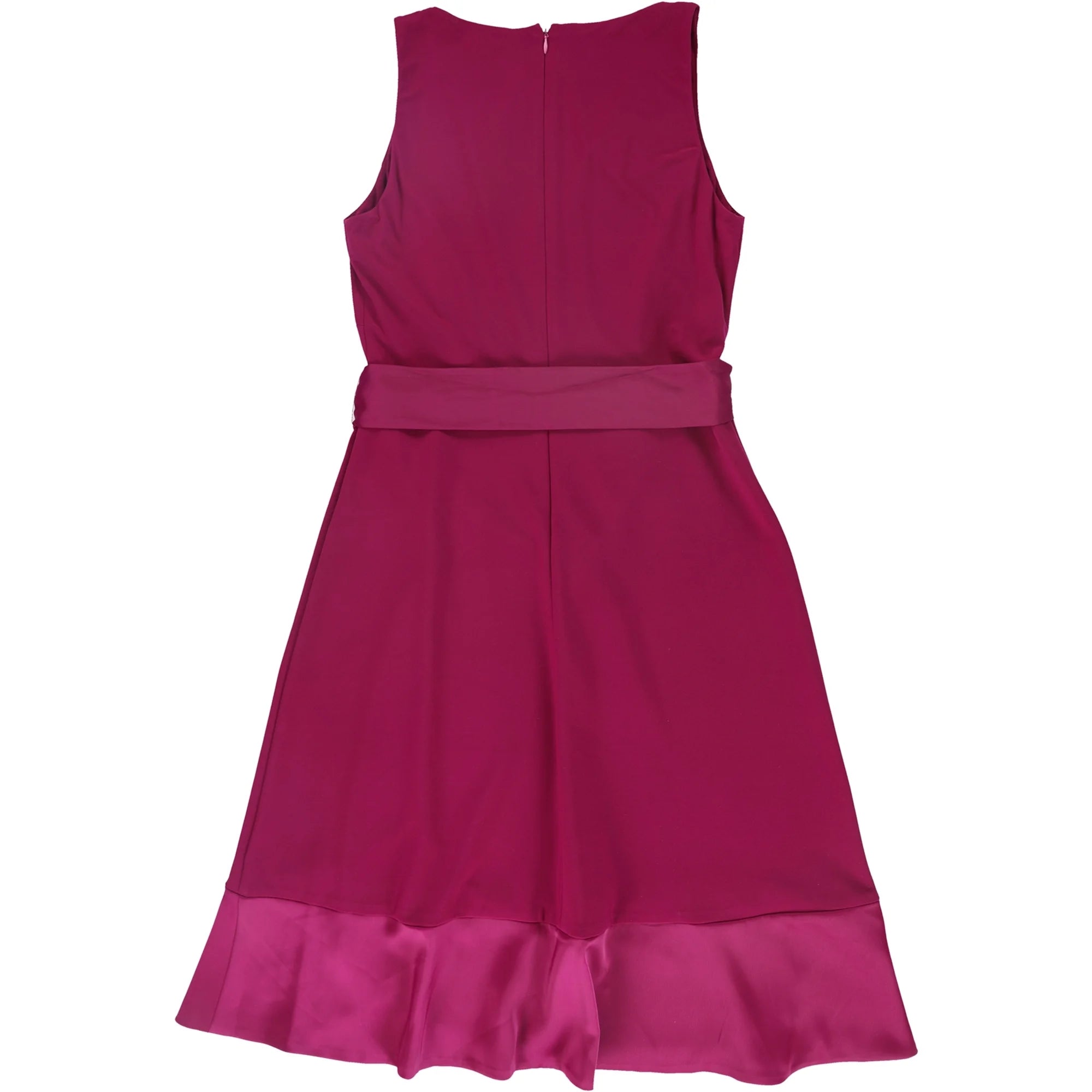 Red Ruffle-Trim A-line Surplice Dress I3105