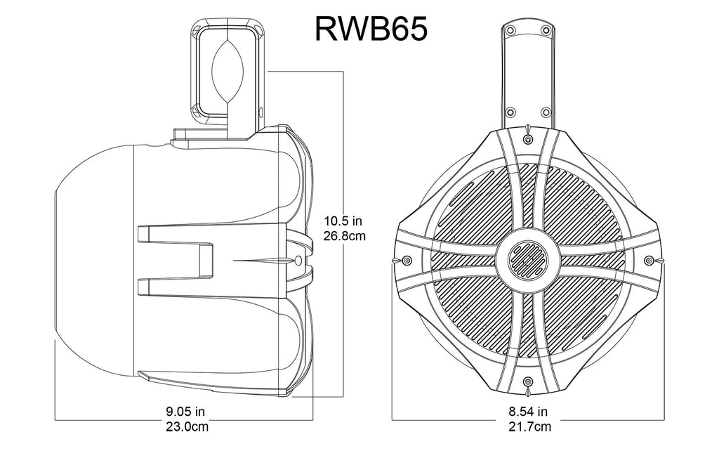 White 6.5" Marine Wakeboard Tower Speakers with Receiver P245605