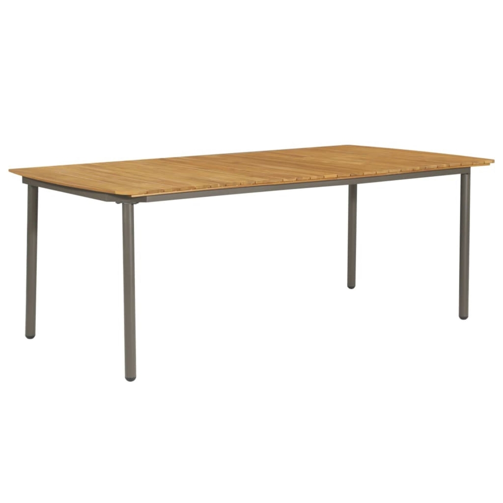 Solid Acacia Wood and Steel Garden Table K318539
