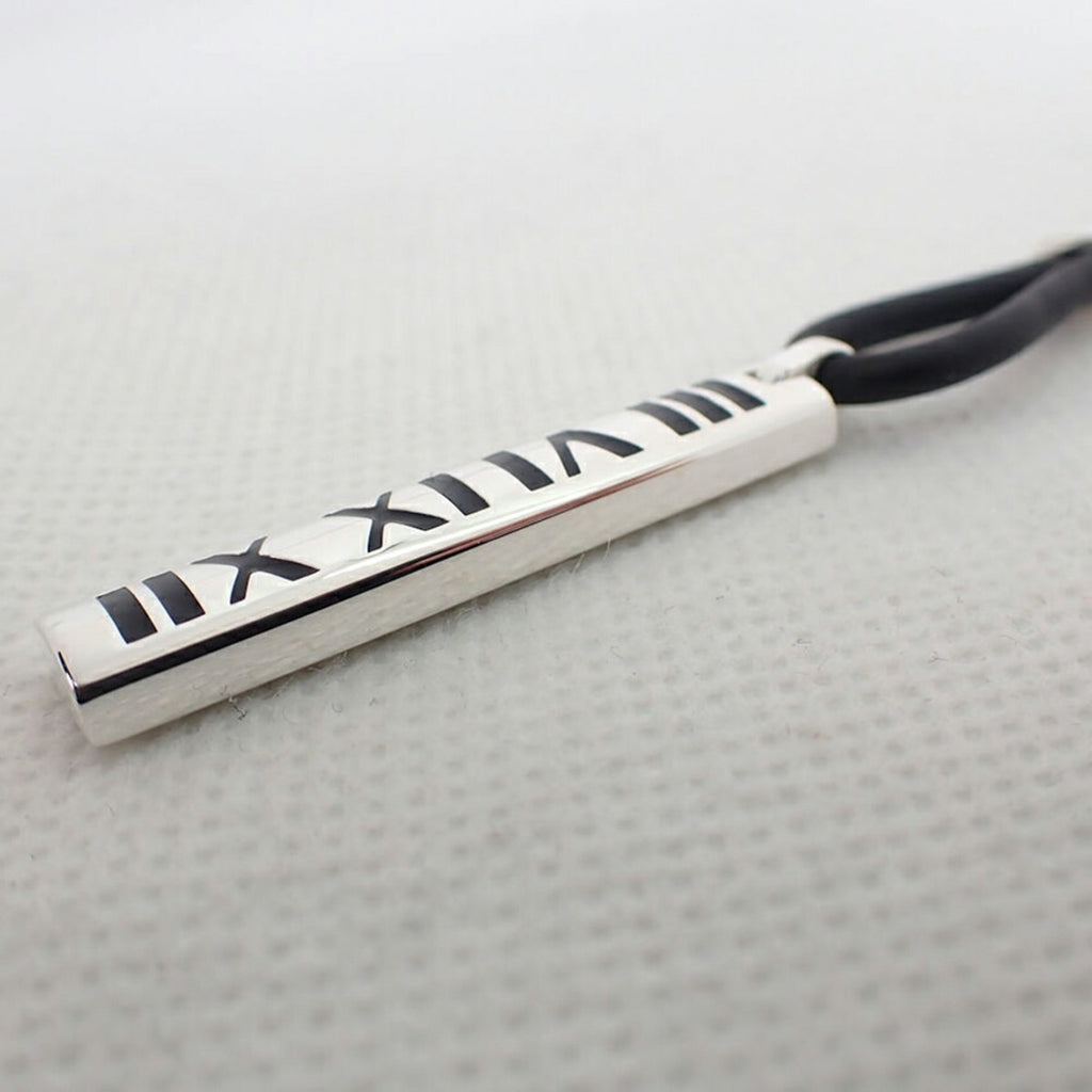 925 Rubber Atlas Bar Pendant B617