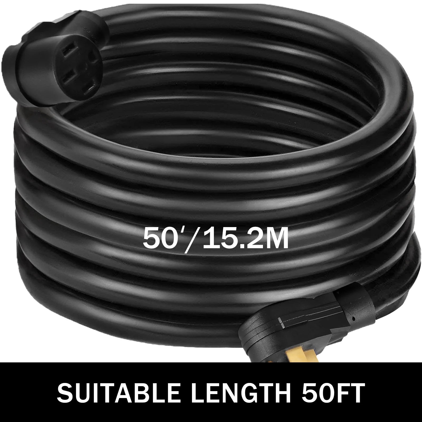 50ft 40 Amp AWG8 RV Extension Cord with Grip Handles D2902