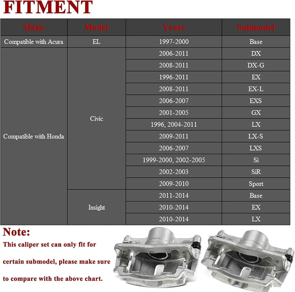 Set of 2 Front Brake Caliper Assembly K178436