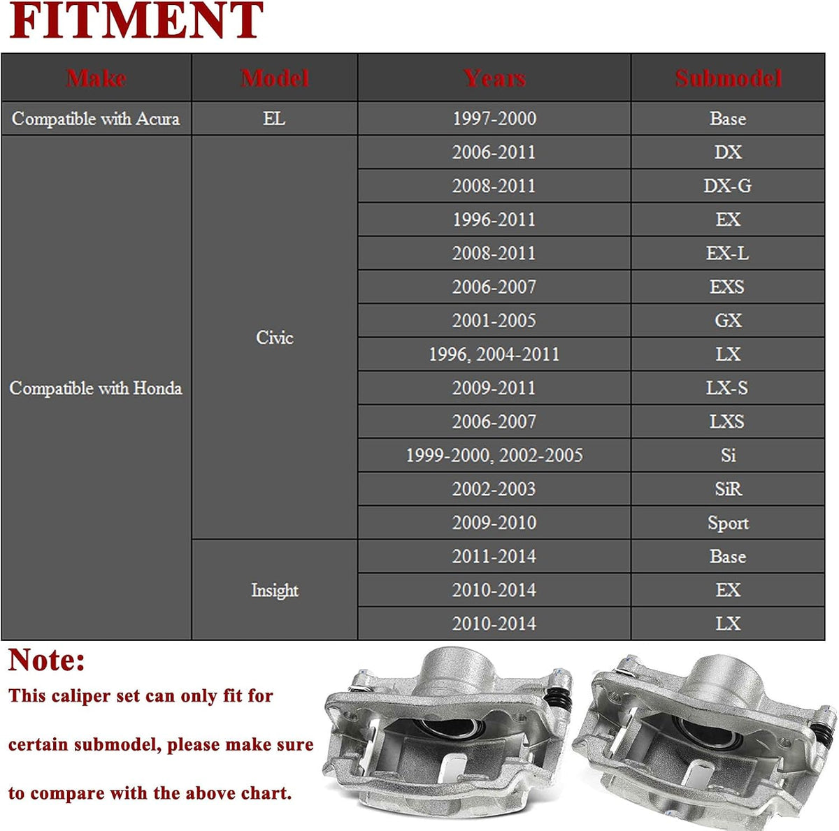 Set of 2 Front Brake Caliper Assembly K178436