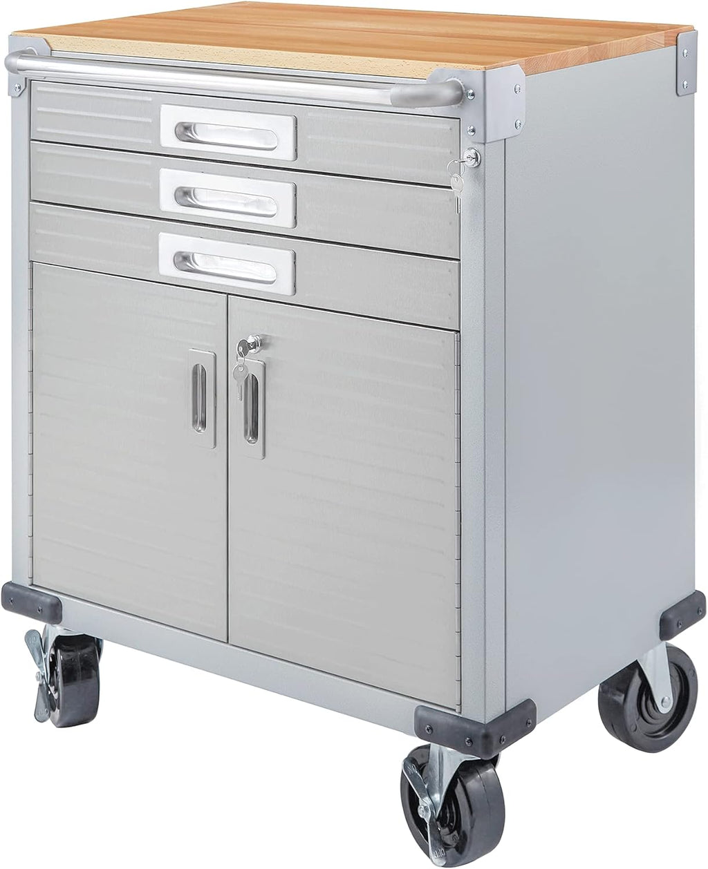 Granite Gray Rolling Storage Cabinet with Drawers N825735