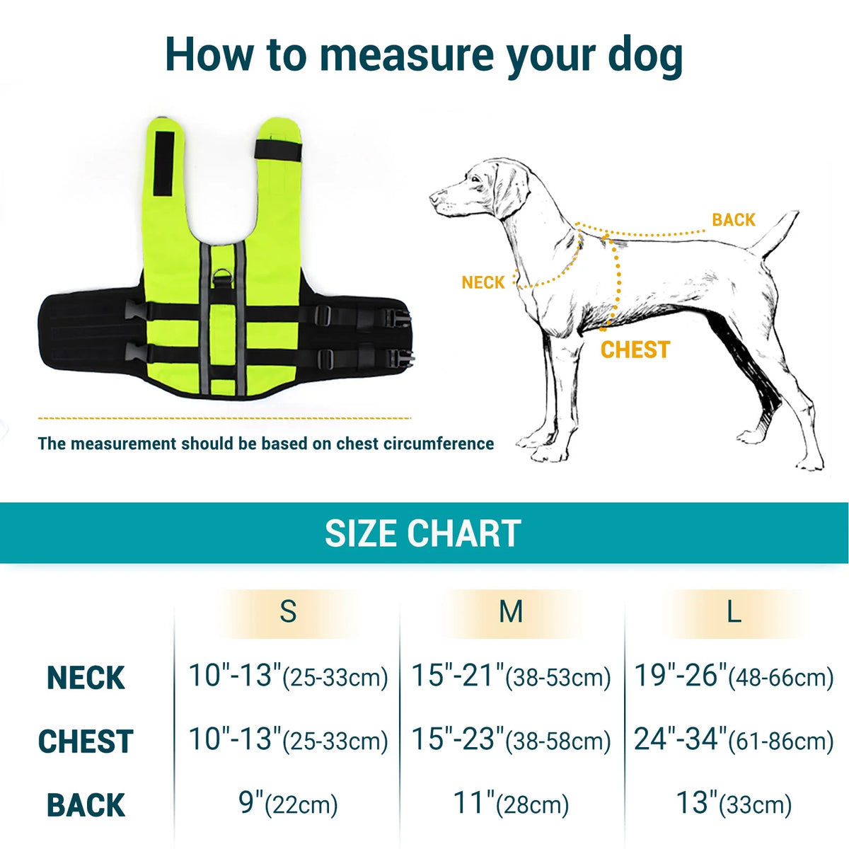 Fluor GREEN M Dog Life Jacket C1927