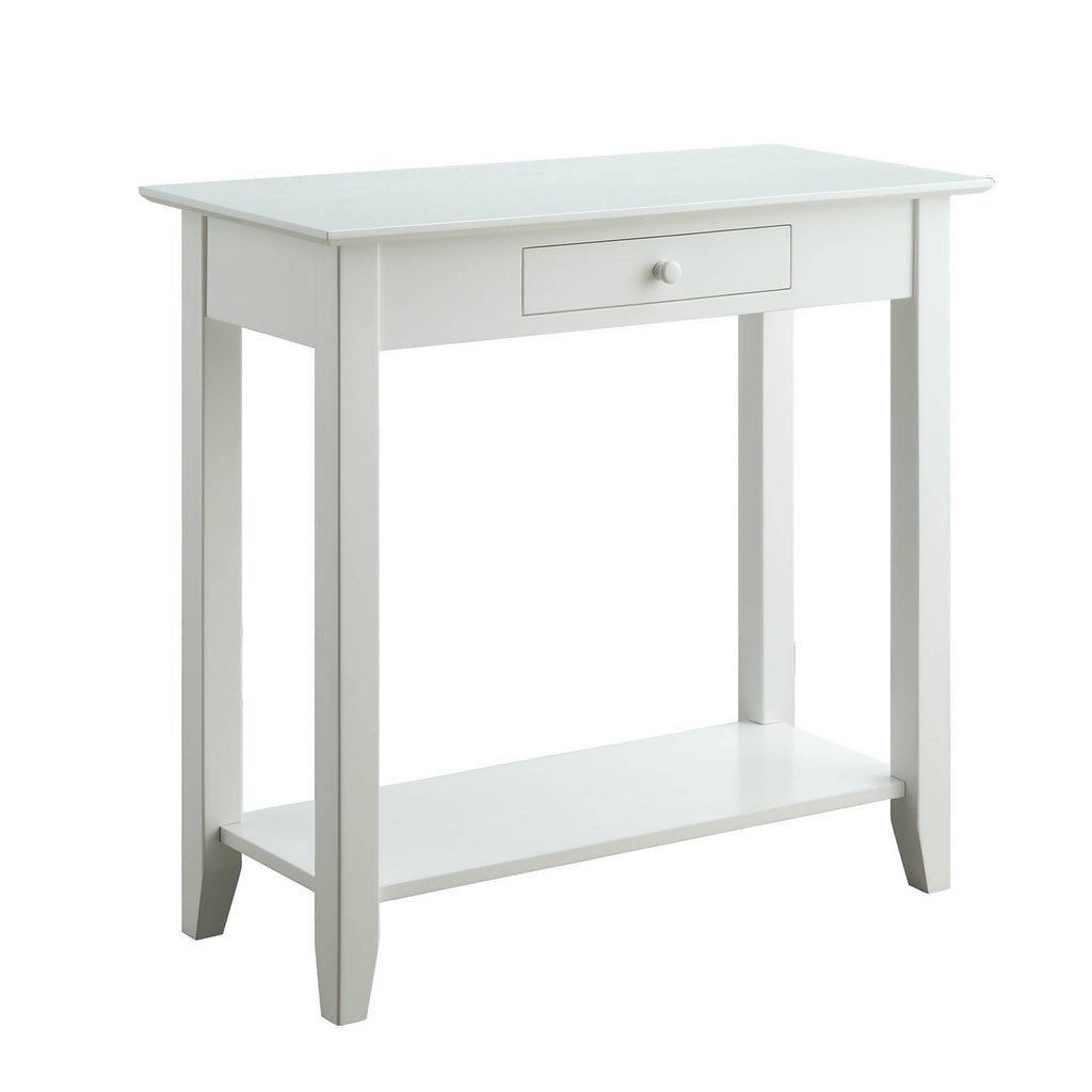 White Hall Table with Drawer/Shelf W67864