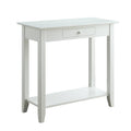 White Hall Table with Drawer/Shelf W67864