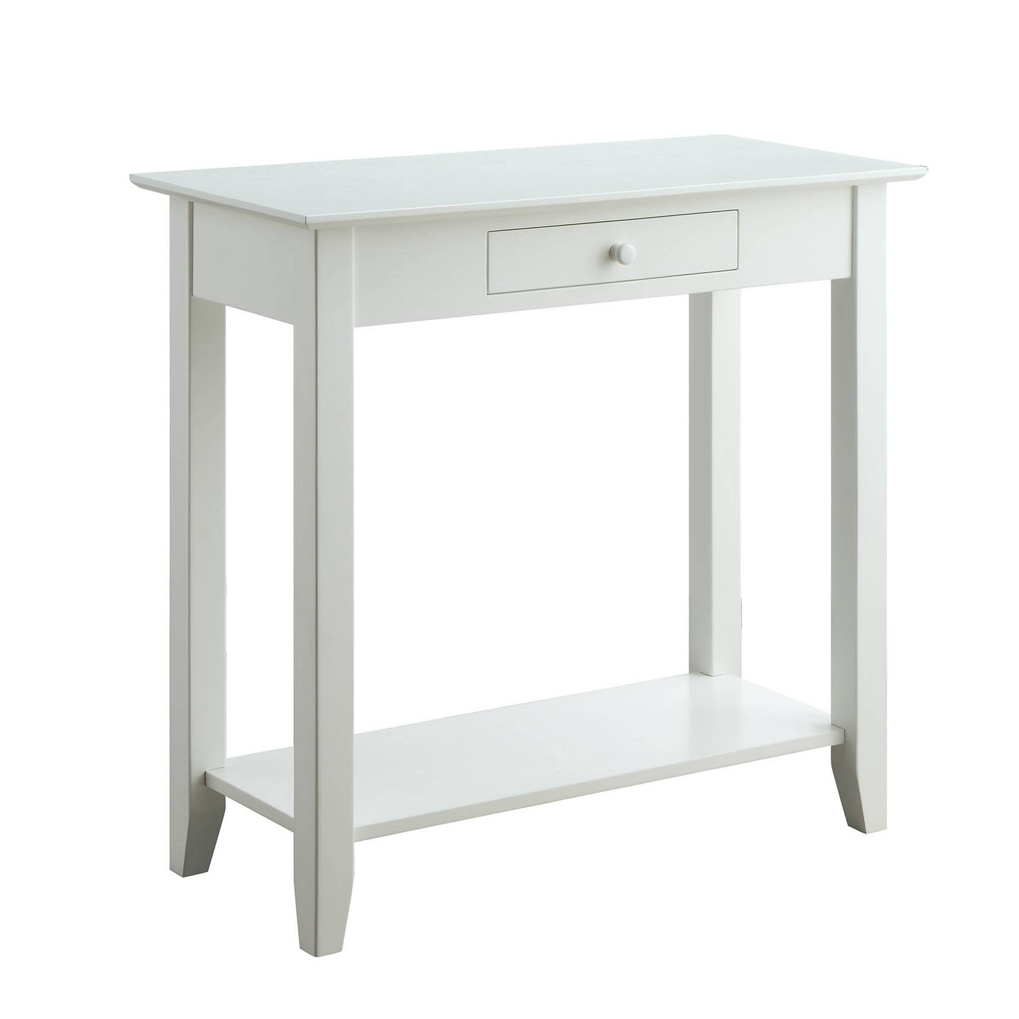 White Hall Table with Drawer/Shelf W67864