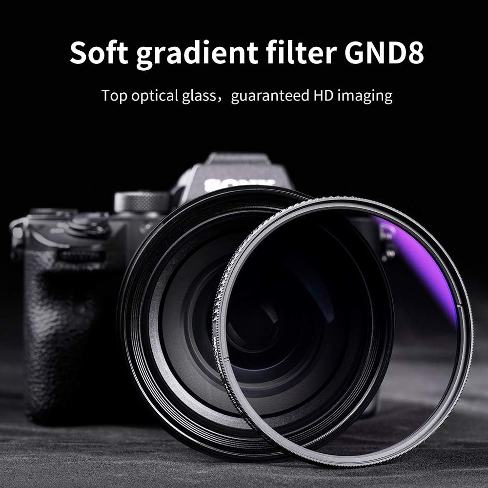 72mm HD Soft GND8 Lens Filter, 3 Stop (0.9) Soft Graduated Neutral Density Filter, Pack of 2 G936077