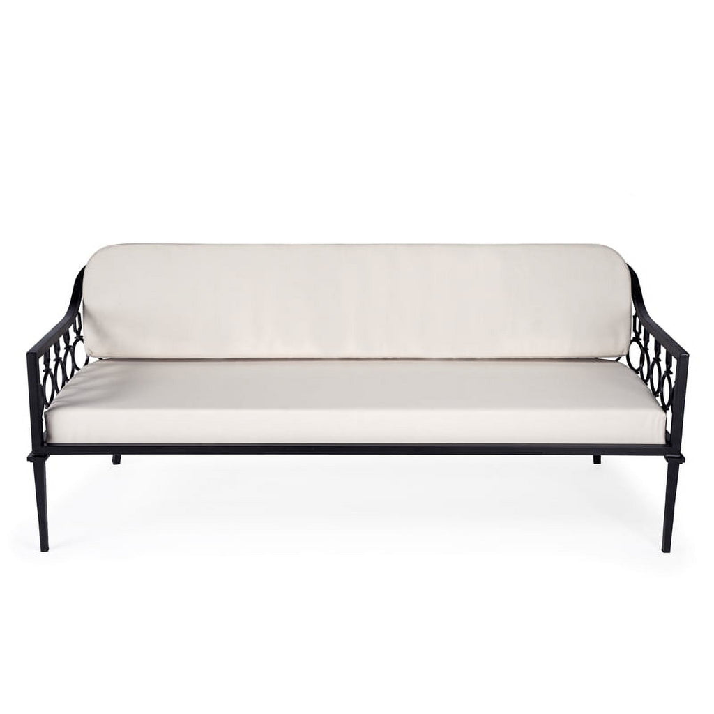 Black Iron Upholstered Outdoor Sofa K1166