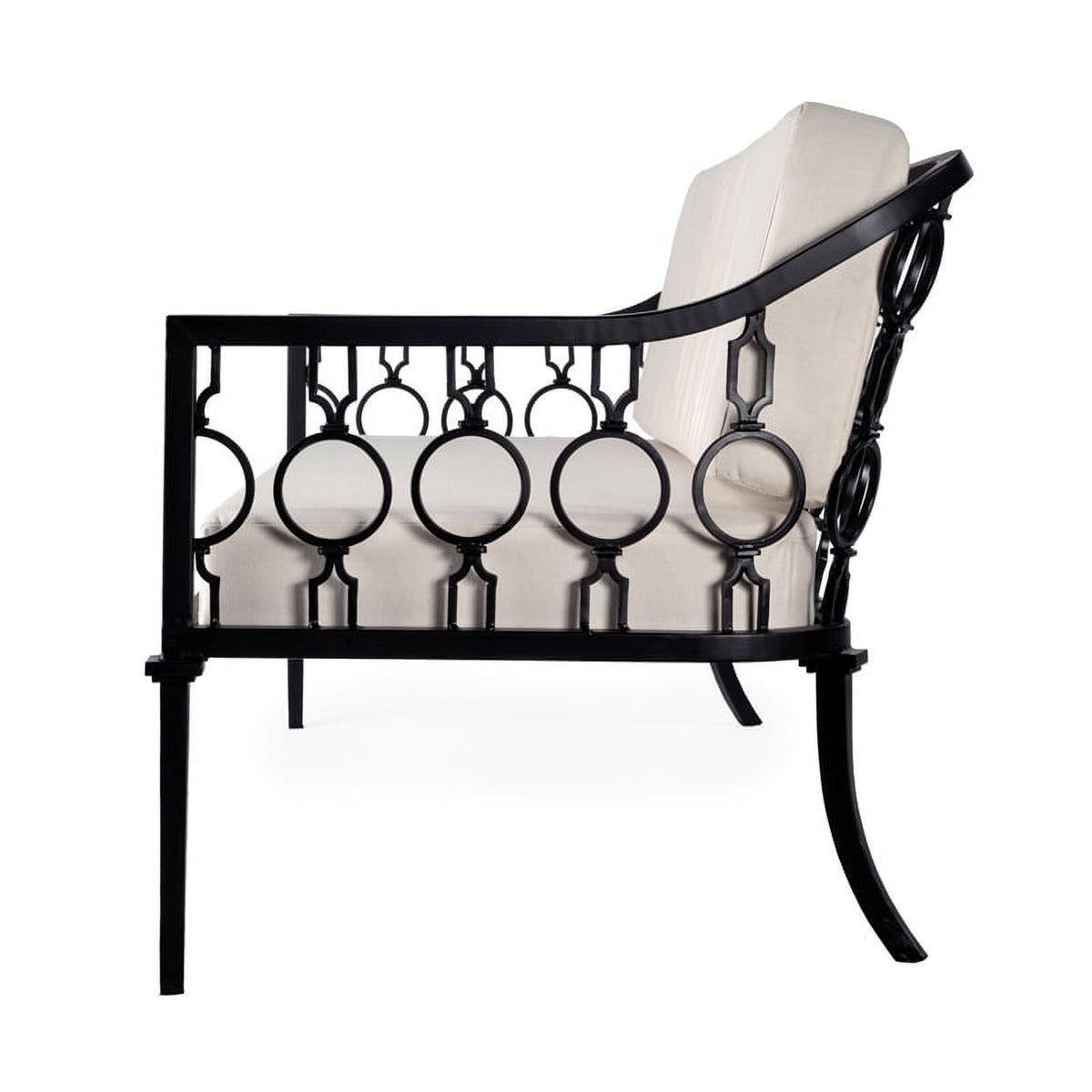 Black Iron Upholstered Outdoor Sofa K1166