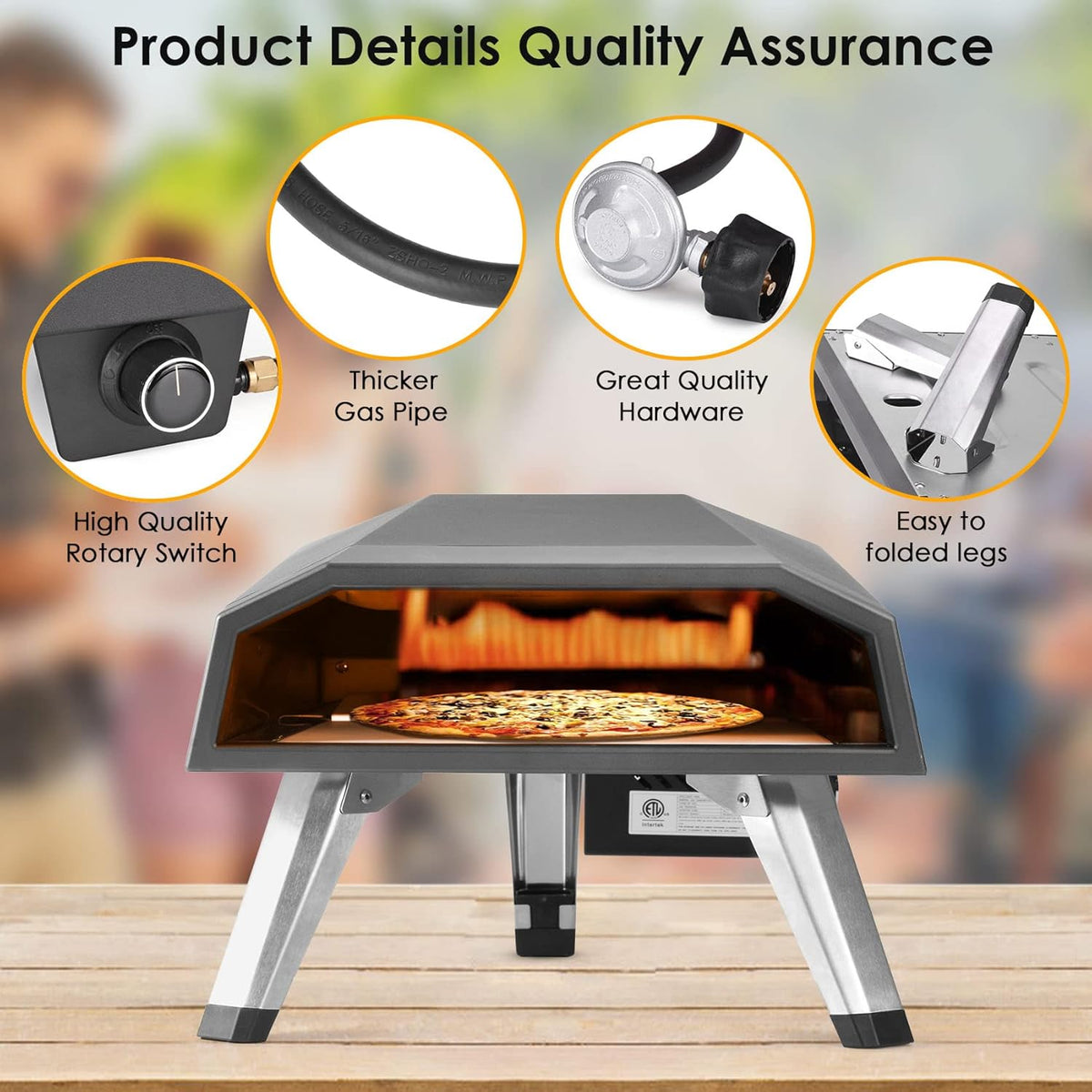 12 Portable Gas Pizza Oven with Pizza Stone and Pizza Cutter X291