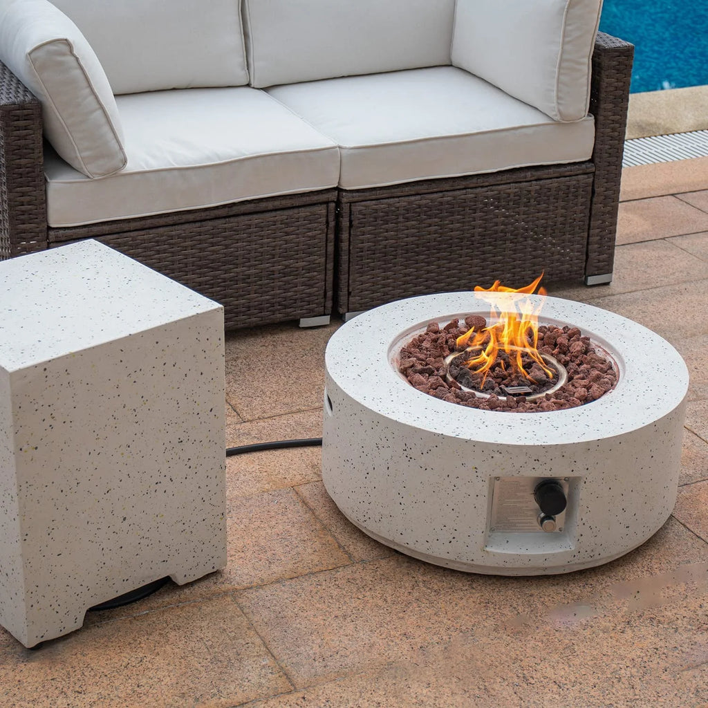 40,000 BTU Outdoor 28-inch Round Propane Fire Pit Table Set B502