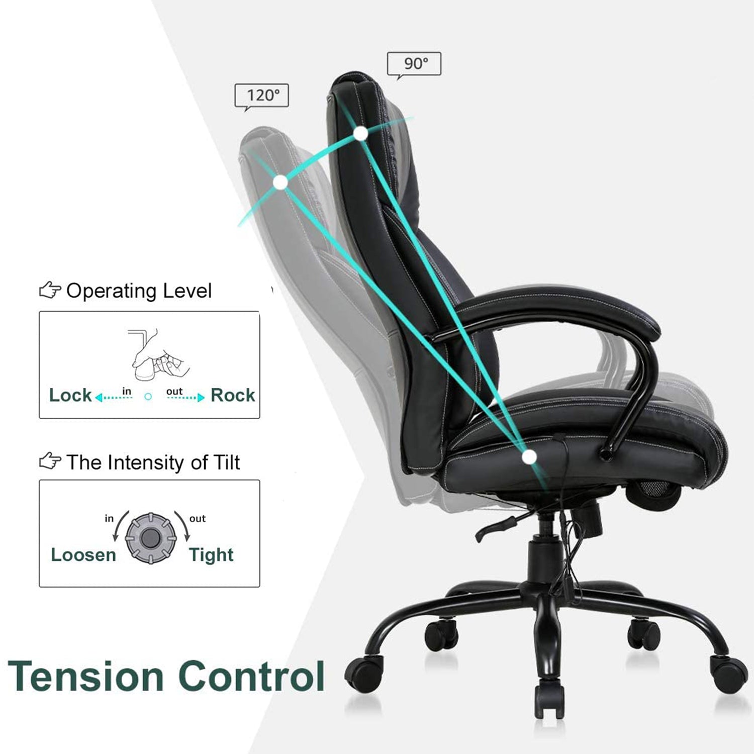 Black High Back PU Leather Executive Office Chair X264111