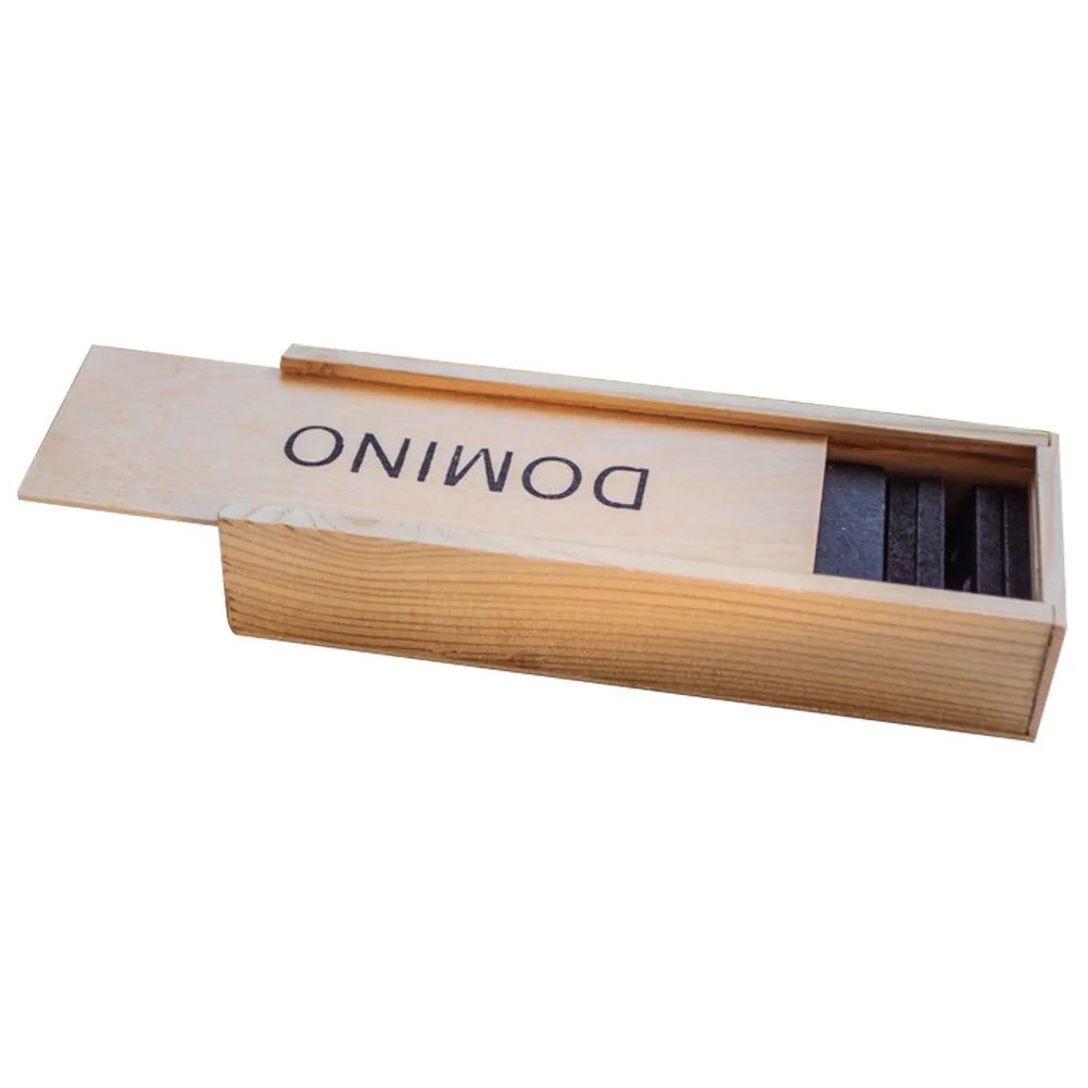 Black Wooden Domino Blocks Set Stacking Toy Blocks Board Games U850203