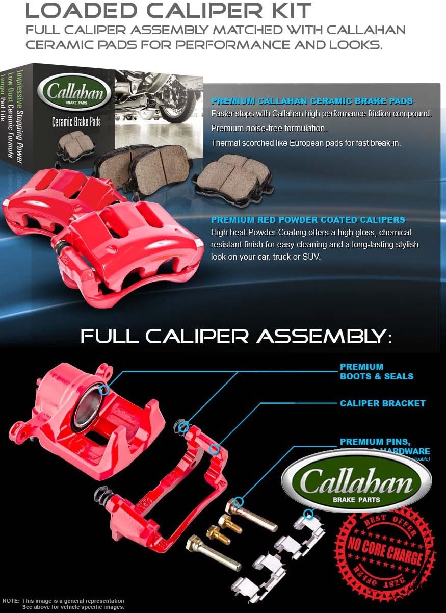Red Powder Coated Calipers + Ceramic Brake Pads D544378