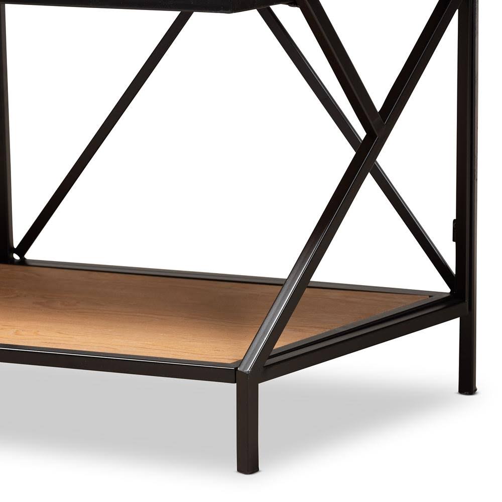 3-Tier Console Table Walnut Brown Z13399