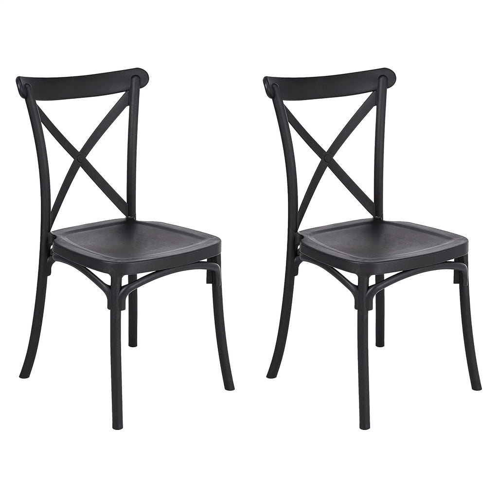 Black PP Plastic Dining Chair, Set of 2 X3955