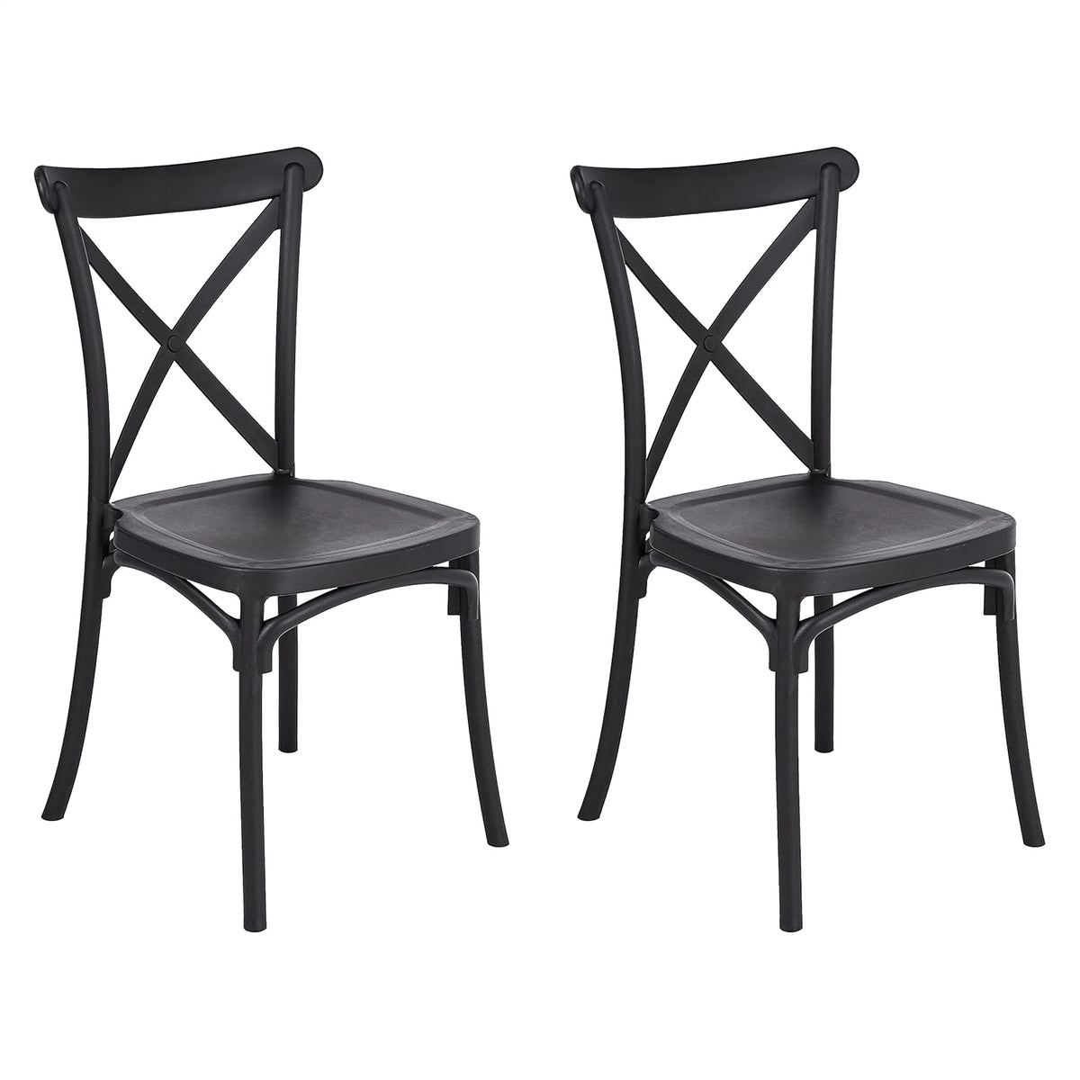 Black PP Plastic Dining Chair, Set of 2 X3955