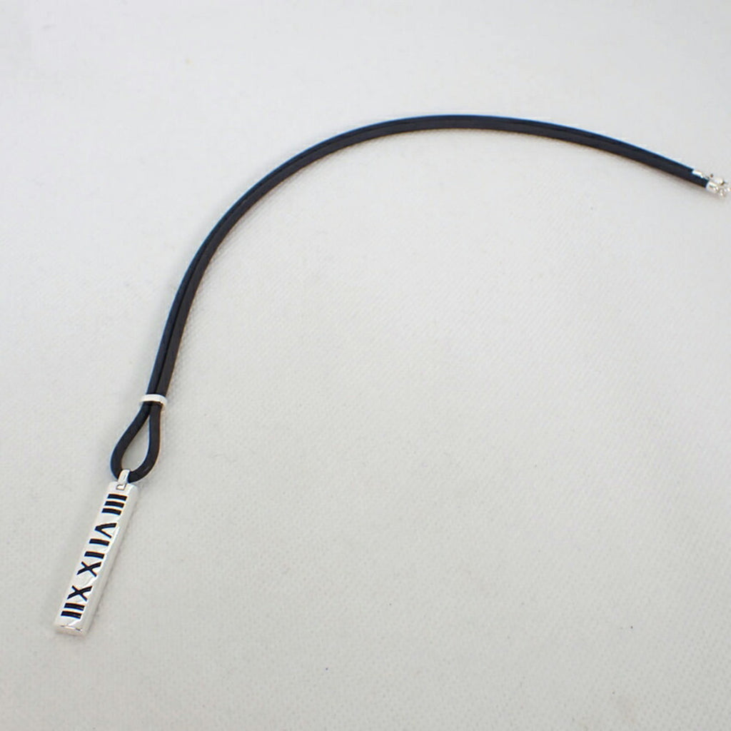 925 Rubber Atlas Bar Pendant B617