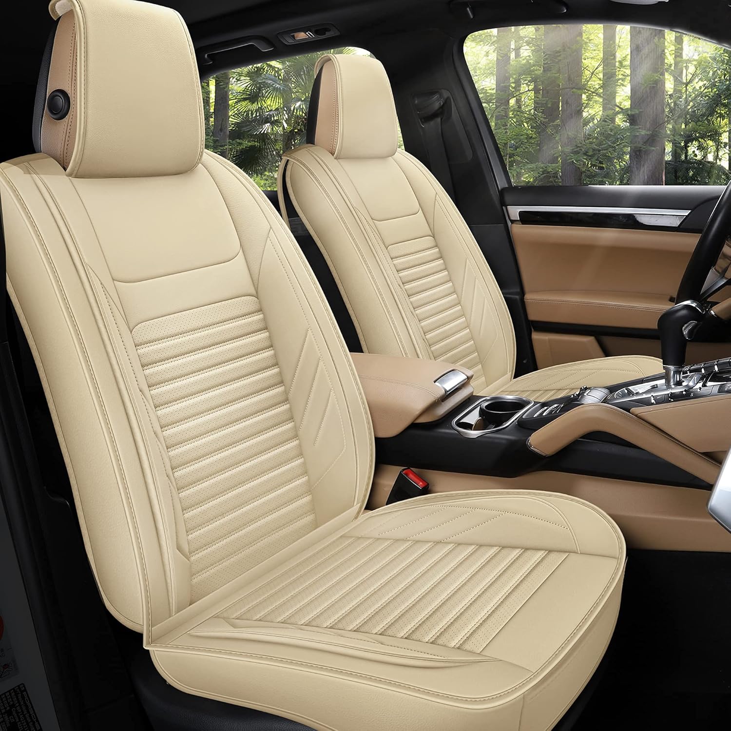 Gray Full Set Leather Car Seat Covers L773
