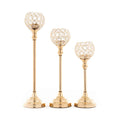 Crystal Ball Candle Holder Set Gold B701644