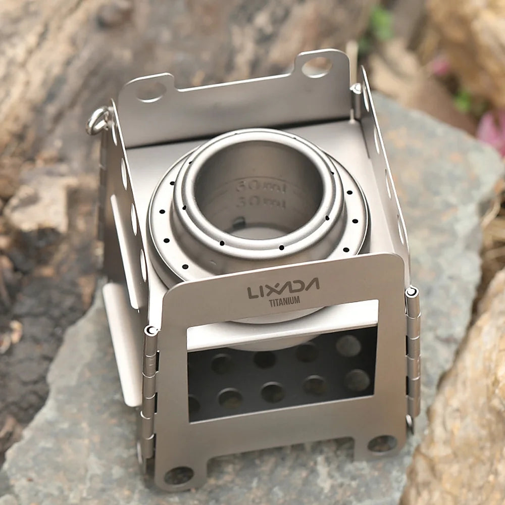Titanium Folding Wood Pocket Camping Cooking A459