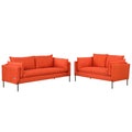 2 Piece Linen Fabric Loveseat and 3 Seat Couch Set K188