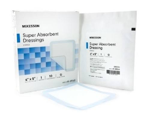 Super Absorbent Polymer Dressing Case of 50, White Blue Y9379