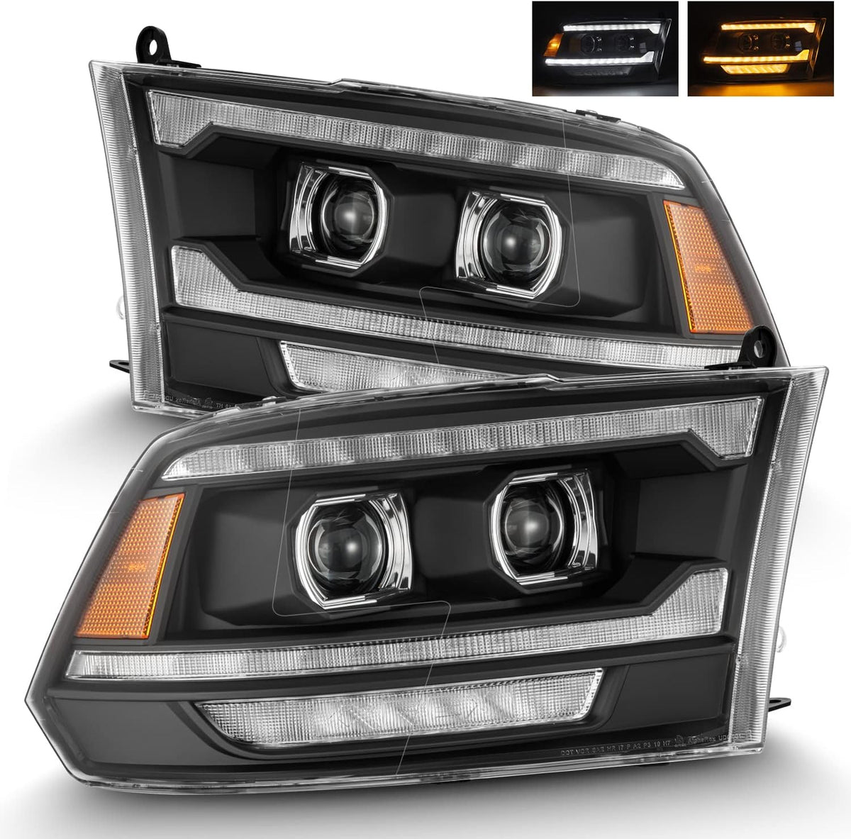 Black LED Projector Headlights P774490