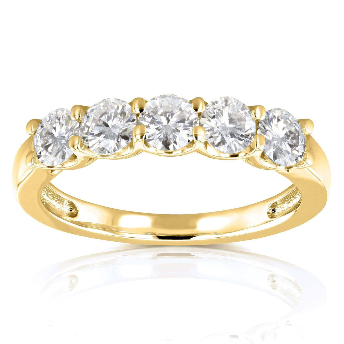 14K Yellow Gold Moissanite Bridal Wedding Band C125732