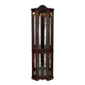 Mahogany Lighted Corner Curio Cabinet B26809
