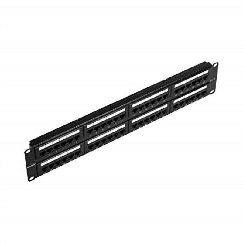 48-Port Cat6 UTP Unshielded Patch Panel 2U Black K54881