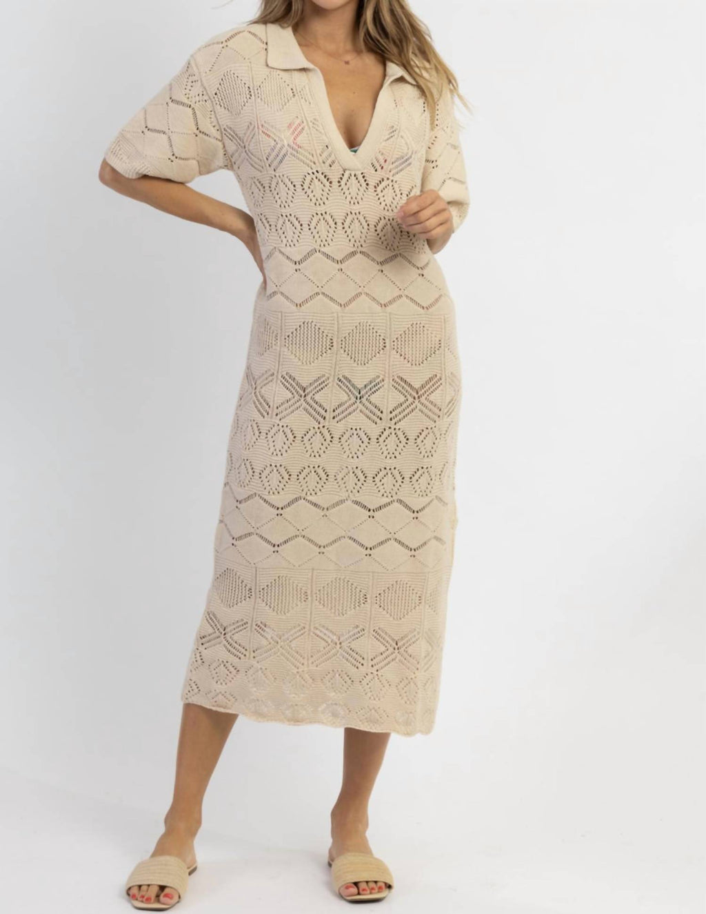 Crochet Midi Dress A973
