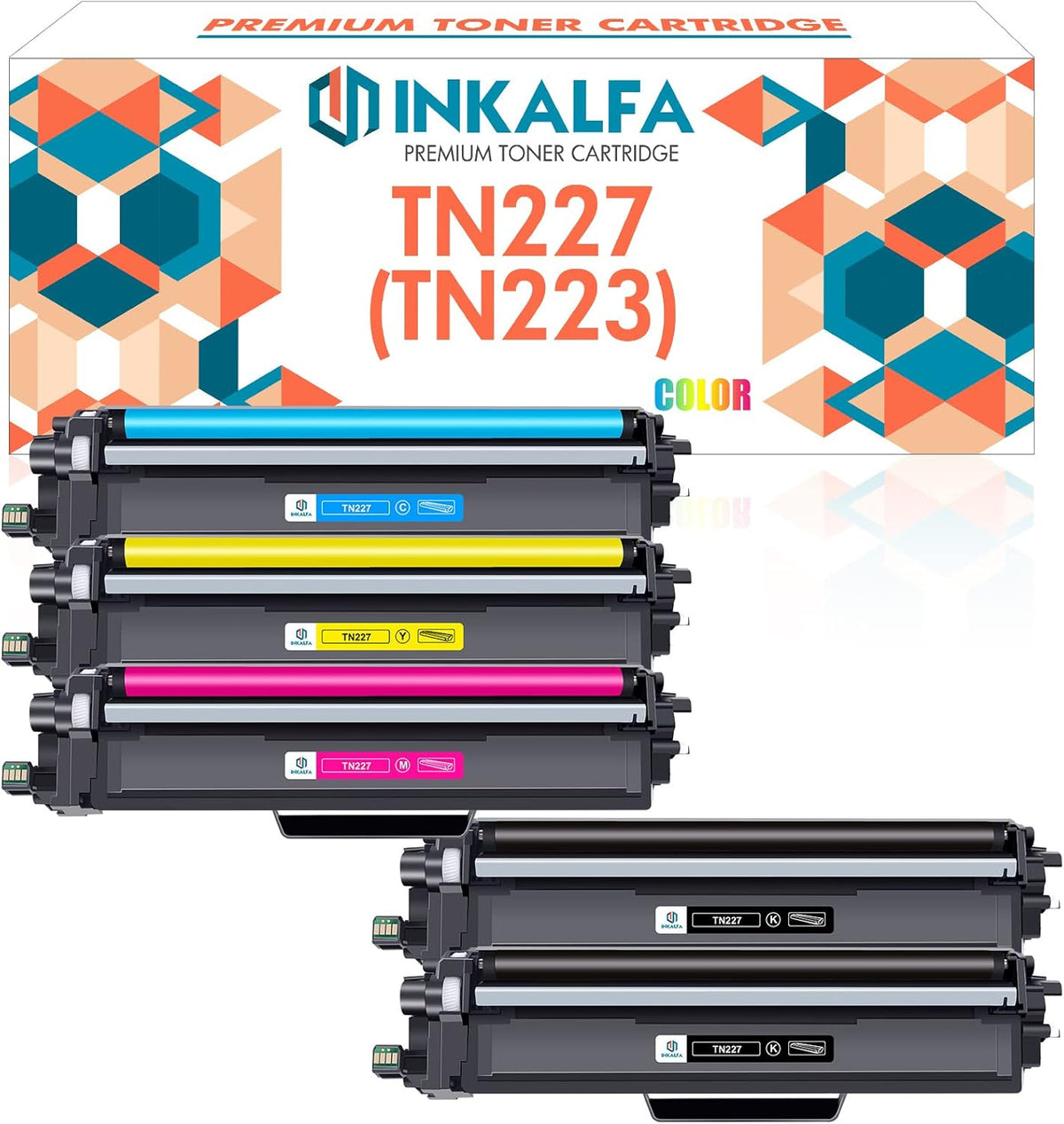 5 Pack High Yield Toner Cartridge for Brother TN227 TN223 Printer R231229